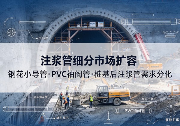 雨山注浆管细分市场扩容，隧道钢花小导管、PVC 袖阀管、桩基后注浆管需求分化